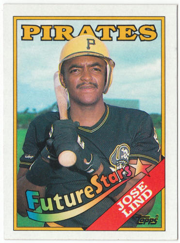 1988 Topps Baseball #767 Jose Lind Rookie Card Yellow Error