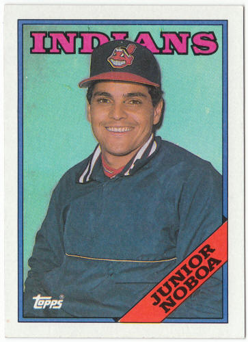 1988 Topps Baseball #503 Junior Noboa Rookie Card Part Correct