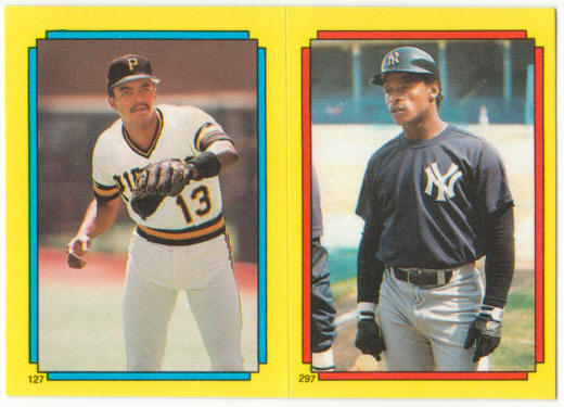 1988 Topps Superstar Sticker #297 Rickey Henderson 127 Jose Lind