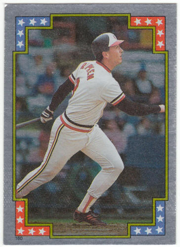 1988 Topps Superstar Foil Sticker #160 Cal Ripken Jr.