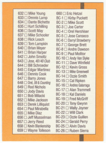 1989 Donruss Baseball #600A Checklist Error