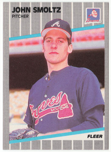 1989 Fleer Baseball #602 John Smoltz Rookie Card