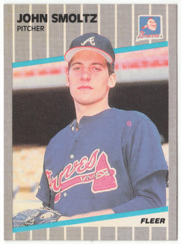 1989 Fleer Baseball #602 John Smoltz Rookie Card