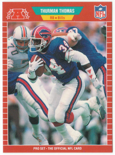 1989 Pro Set Football #32 Thurman Thomas Rookie Card