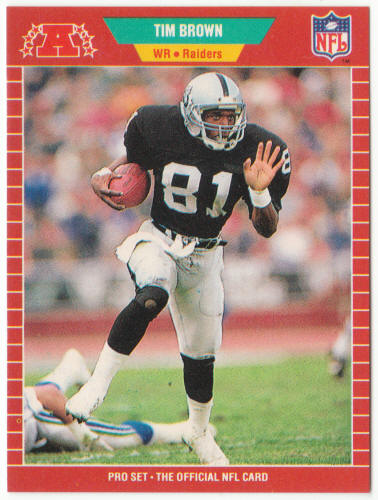 1989 Pro Set Football #183 Tim Brown Rookie Card
