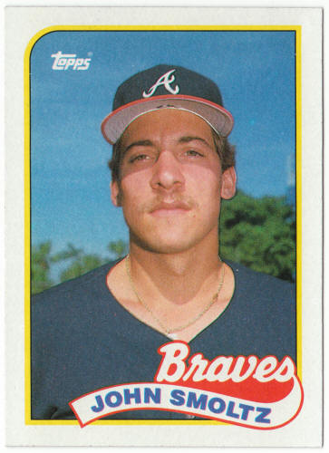 1989 Topps Baseball #382 John Smoltz Rookie Card