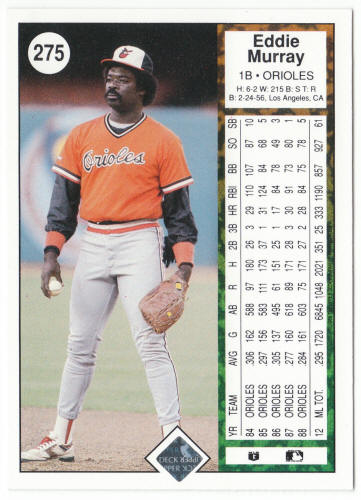 1989 Upper Deck Baseball #275 Eddie Murray
