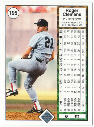 1989 Upper Deck Baseball #195 Roger Clemens