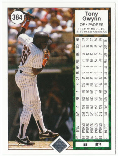 1989 Upper Deck Baseball #384 Tony Gwynn