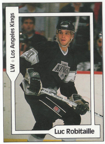 1990-91 SCD #35 Luc Robitaille Pocket Price Guide Card front