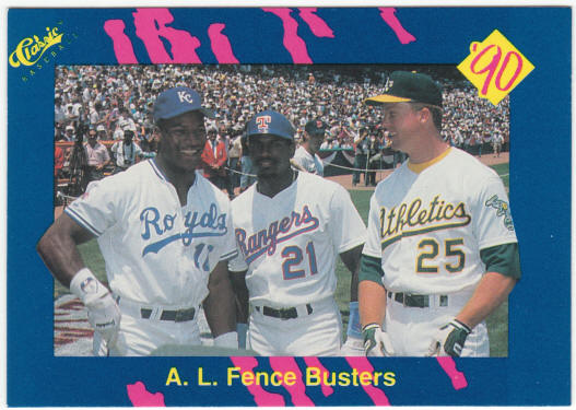 1990 Classic Baseball #59 Fence Busters - Bo, Ruben, Mark