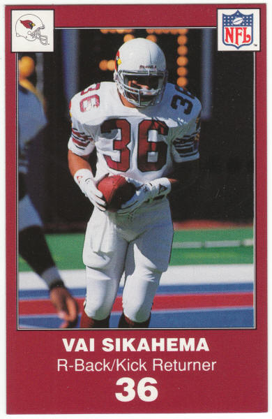 1990 Louis Rich Police Phoenix Cardinals Football Vai Sikahema
