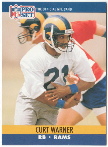 1990 Pro Set Football #555A Curt Warner Error