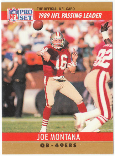1990 Pro Set Football #8 Joe Montana Passing Leader