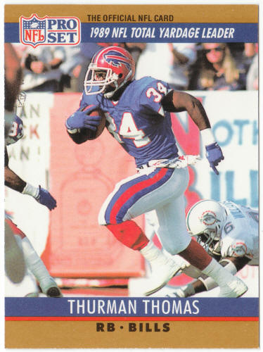 1990 Pro Set Football #10 Thurman Thomas Yardage Leader