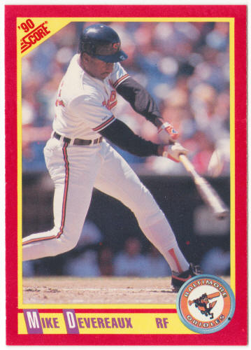 1990 Score Baseball #232A Mike Devereaux Error