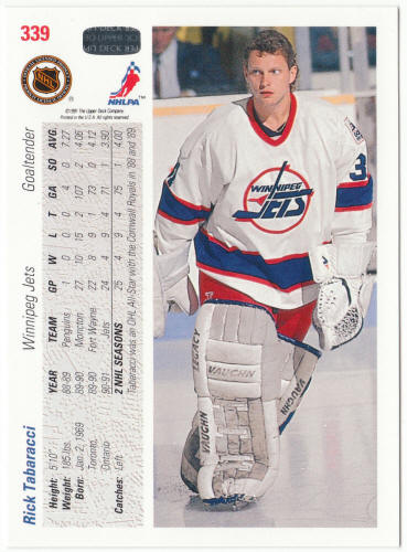 1991-92 Upper Deck Hockey #339 Rick Tabaracci
