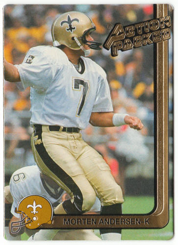 1991 Action Packed Football #171 ERR Morten Andersen