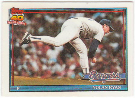 1991 Cracker Jack Topps Baseball #1 Nolan Ryan
