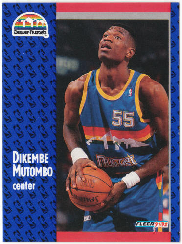 1991-92 Fleer Basketball #277-B Dikembe Mutombo Rookie Card