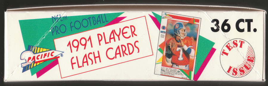 1991 Pacific Football Player Flash Cards Wax Box side