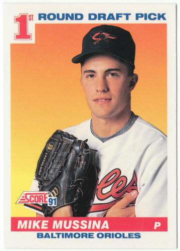 1991 Score Baseball #383 Mike Mussina Rookie Card