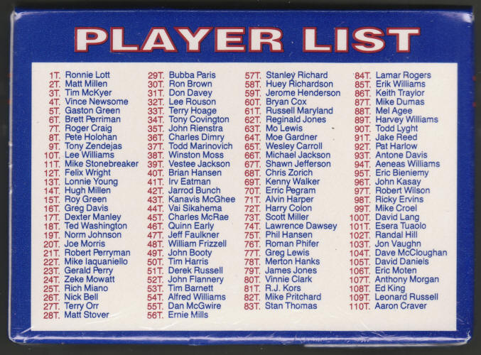 1991 Score Football Supplemental Rookie Traded Set