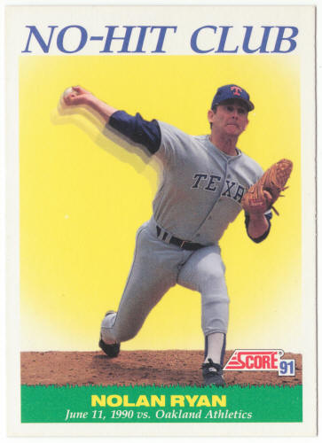 1991 Score Baseball #701 Nolan Ryan No-Hit Club