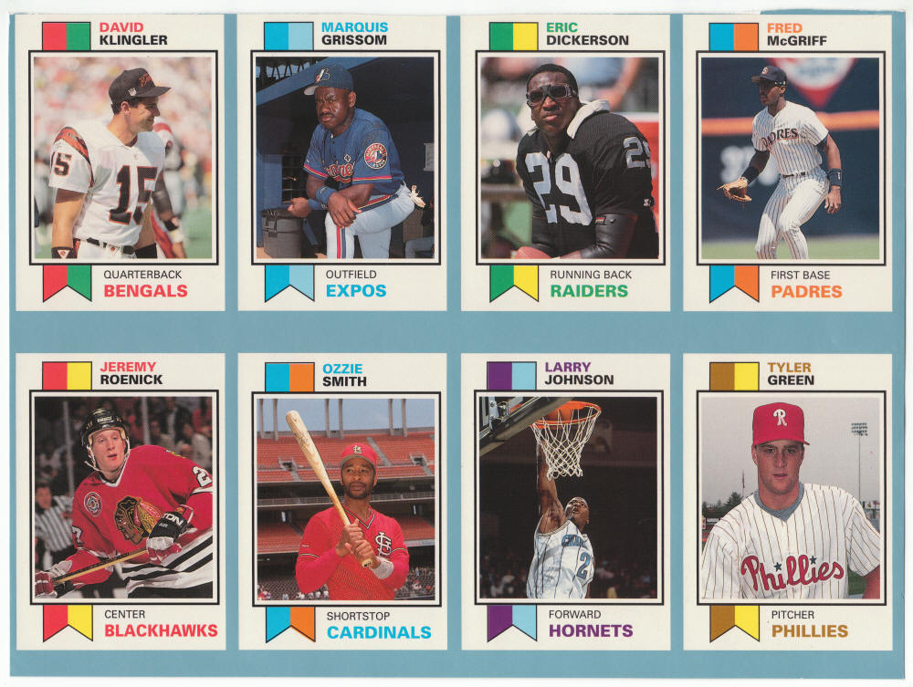 1993 Sports Card Price Guide Monthly Uncut Sheet #1 - 8
