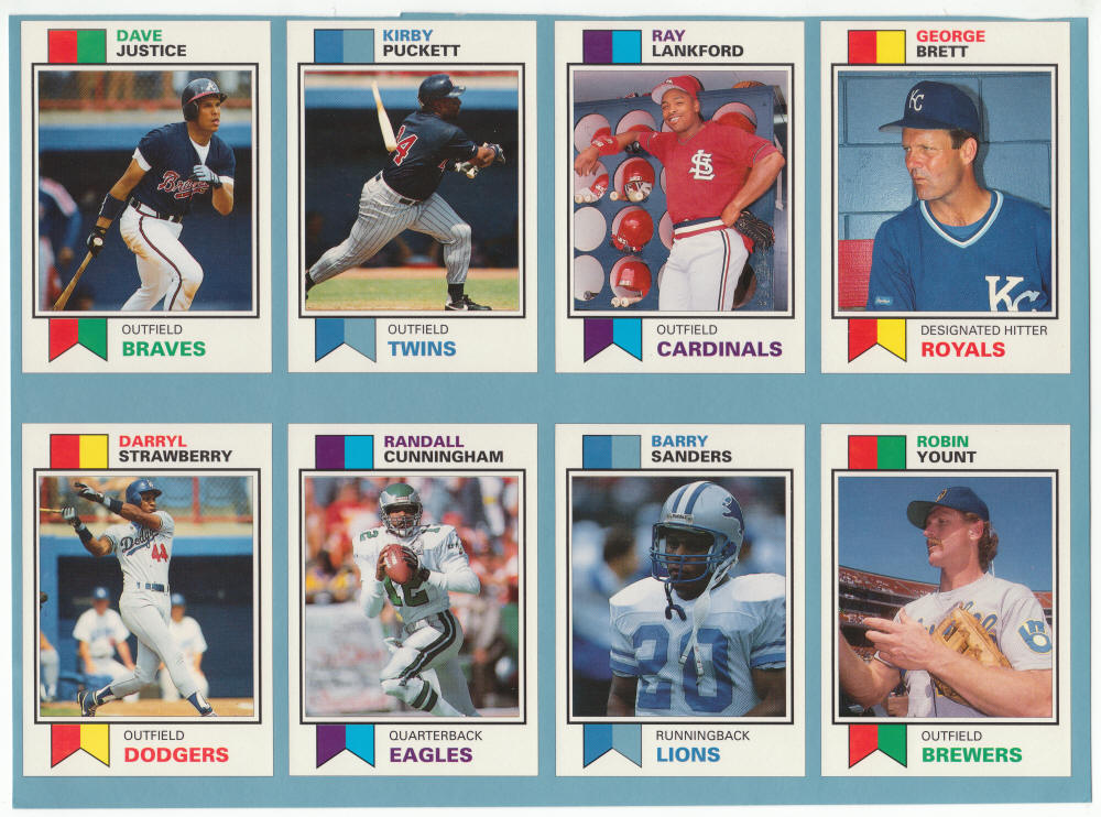 1993 Sports Card Price Guide Monthly Uncut Sheet #41 - 48