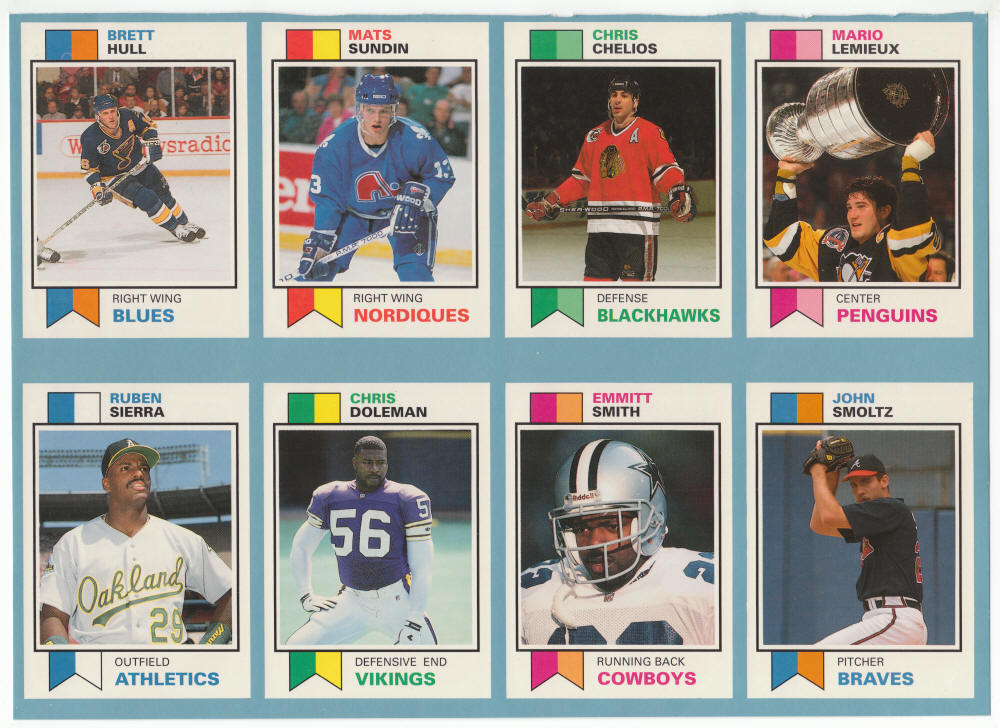 1993 Sports Card Price Guide Monthly Uncut Sheet #9 - 16