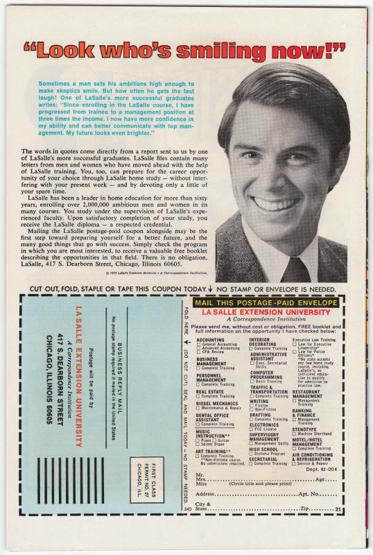 2001 A Space Odyssey #1 NM back cover