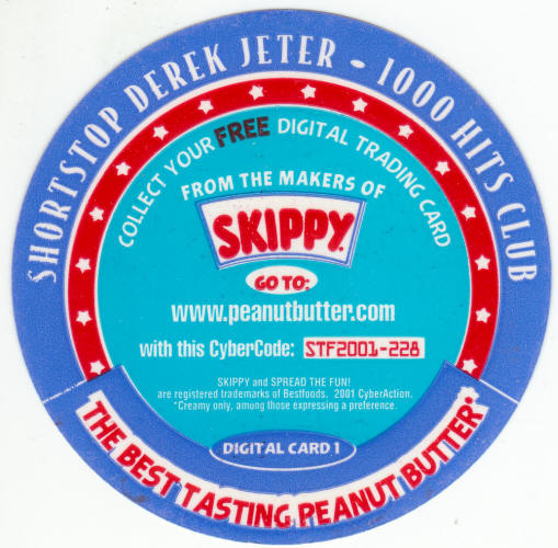 2001 Skippy CyberAction Disc #1 Derek Jeter