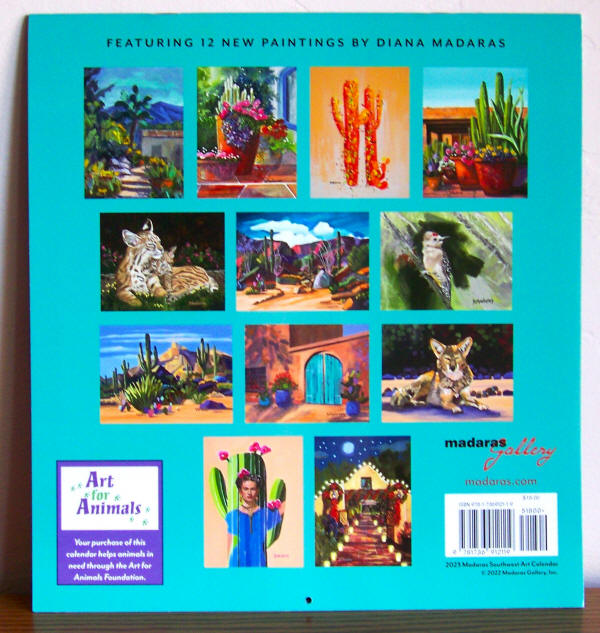 Diana Madaras 2023 Southwest Art Calendar back