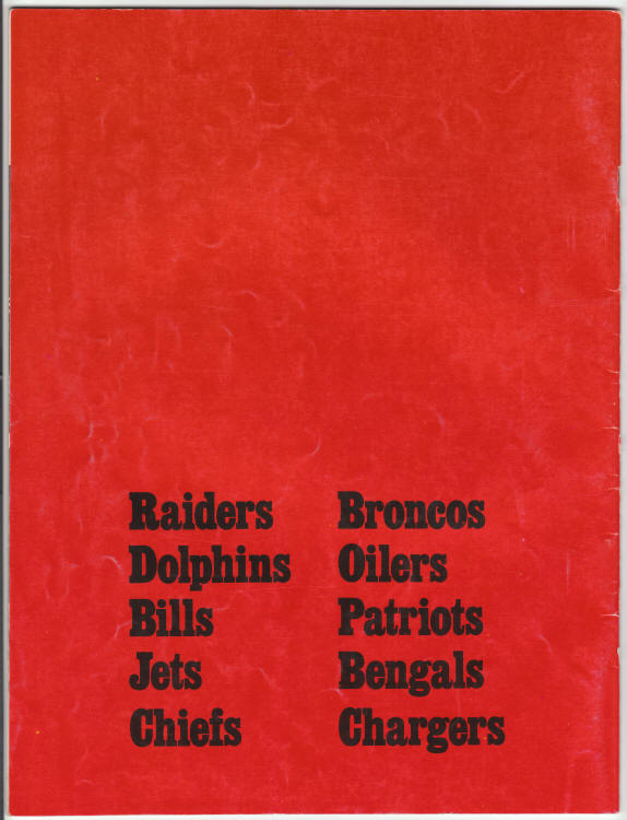 AFL Players 1969 Official Autograph Yearbook back cover