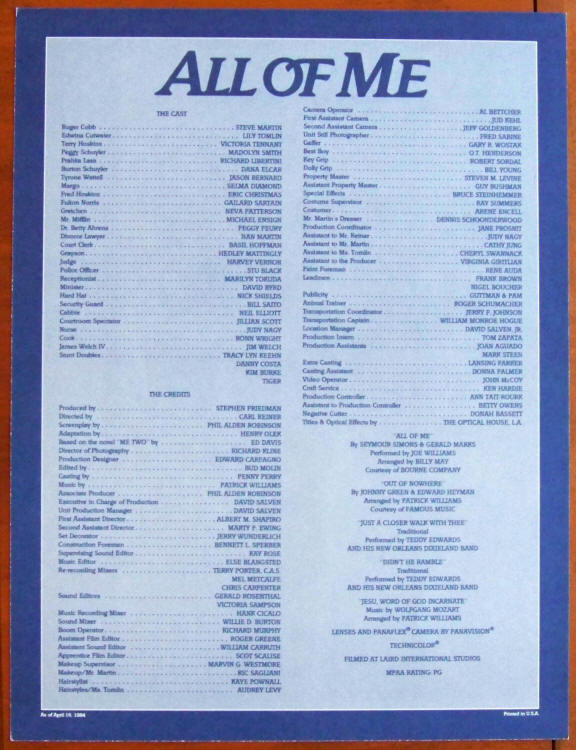 All Of Me Movie Promo Card