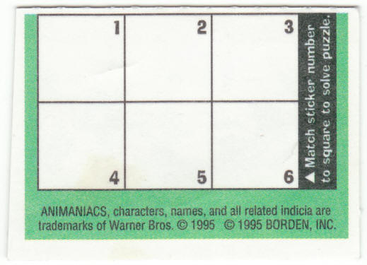 Cracker Jack Animaniacs Sticker Madness #19