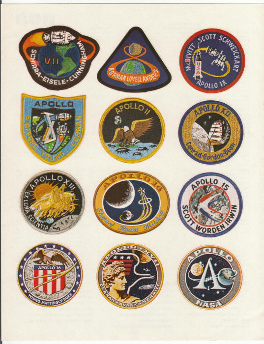 Apollo Program Patch RCA Sticker Sheet