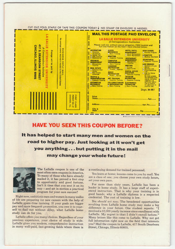 Astonishing Tales #21 back cover