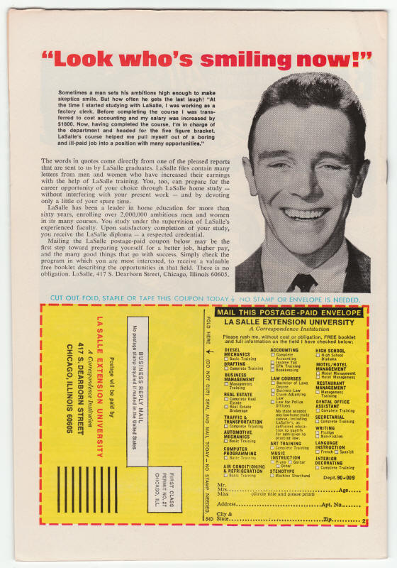 The Avengers 114 back cover