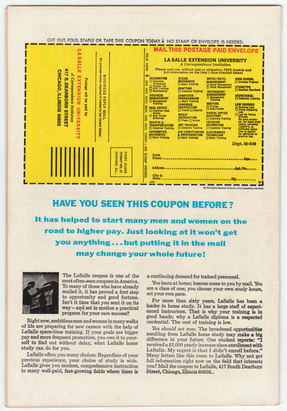 The Avengers 122 back cover