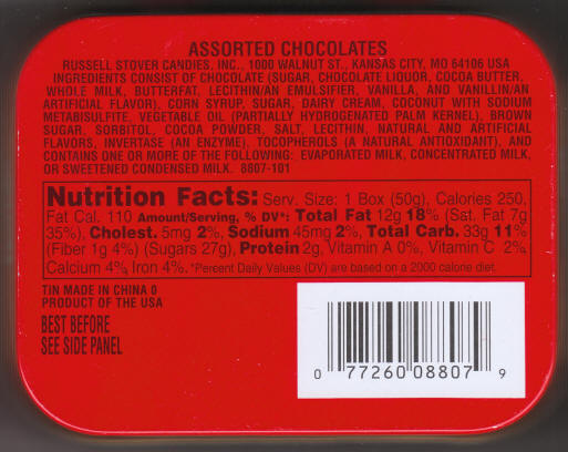 Barbie Assorted Chocolates Christmas Tin 1997