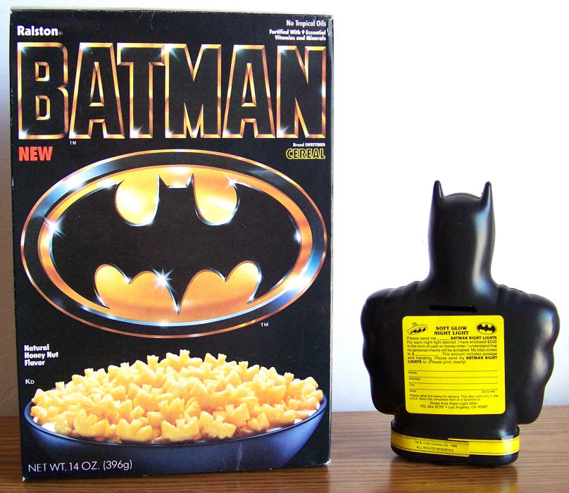 Batman Cereal Box and Bank Premium back