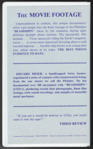Beamship The Movie Footage VHS tape back