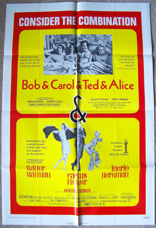 Bob Carol Ted Alice Cactus Flower One Sheet Movie Poster