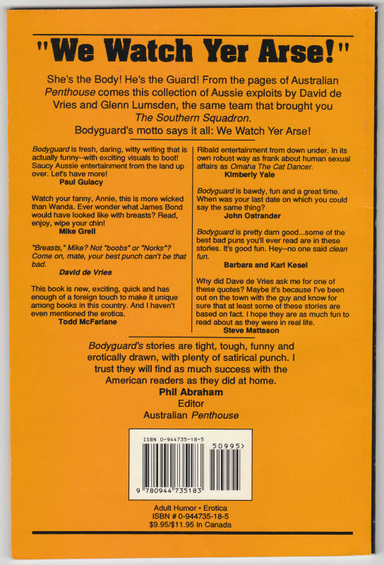 Bodyguard David Devries Glenn Lumsden back cover