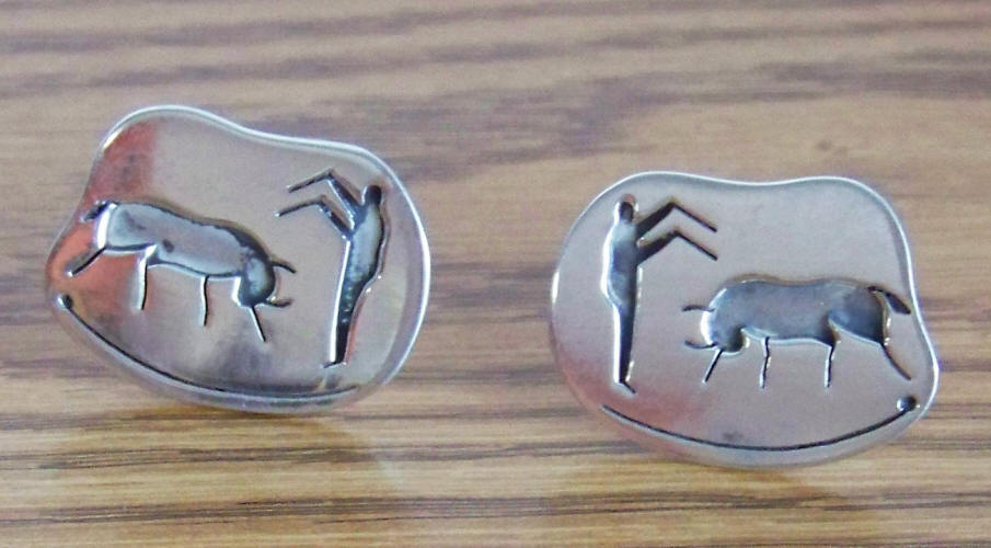 Bullfighter Toreador Sterling Silver Cufflinks front