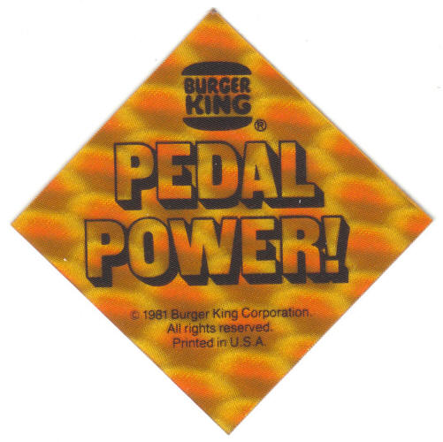 Burger King 1981 Pedal Power Sticker