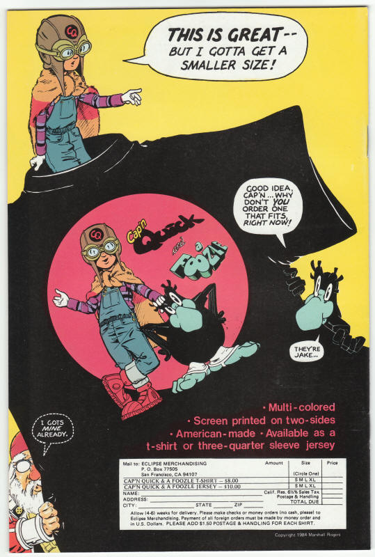 Capn Quick And A Foozle #1 back cover