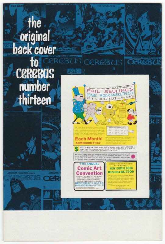 Cerebus Bi-Weekly #13 back cover